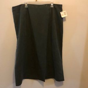 Green mole skin faux wrap skirt